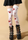Halloween Socks Dark Red /Red Costume Accessories Knee-High Irregular Blood Socks Long Stockings