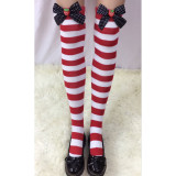 Sexy Christmas Bow Striped Long Stockings