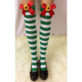 Cute Sexy Christmas Bow Striped Long Stockings