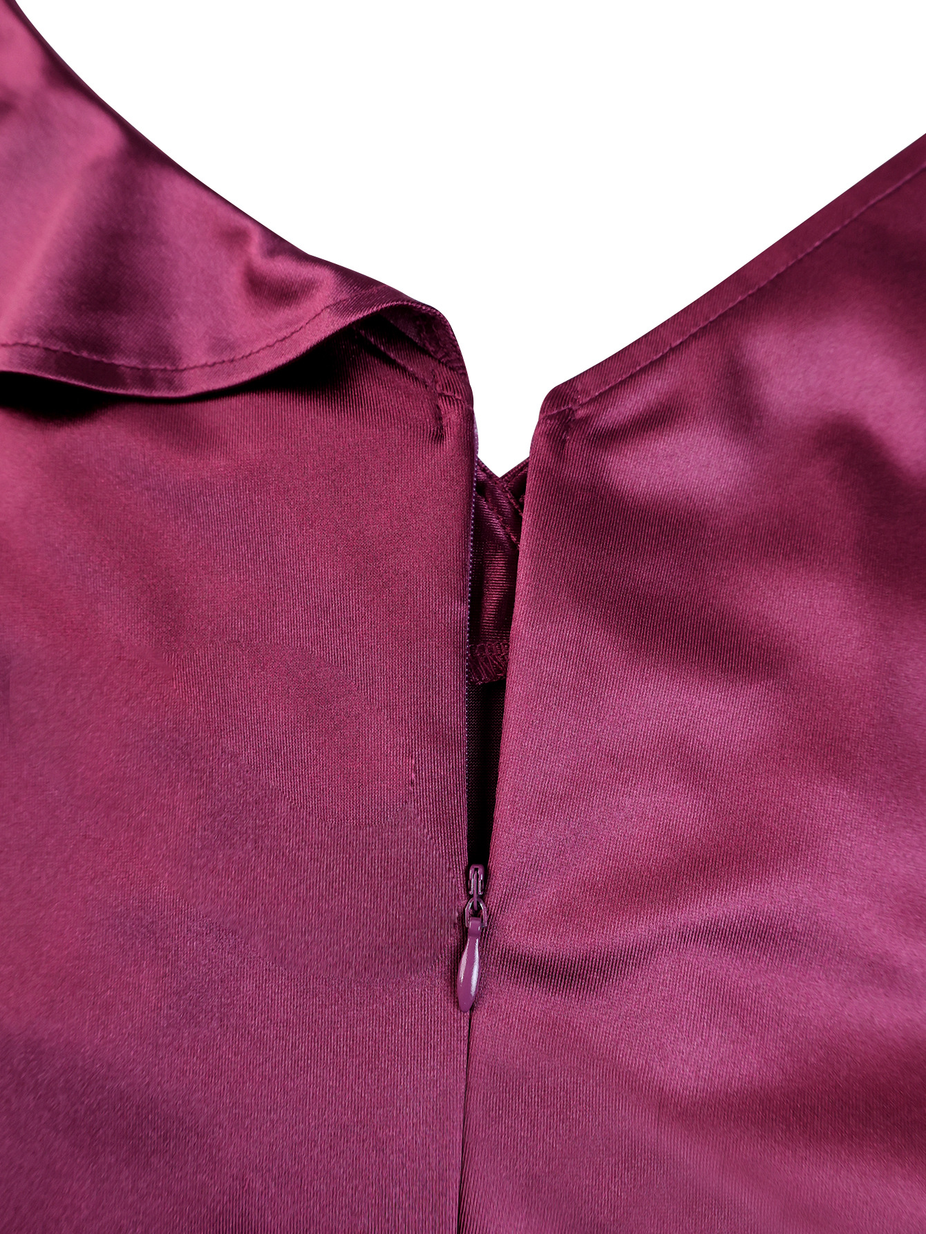 Sexy V-Neck Satin Party Dress Flounce Slim Fit Slit Bodycon Long Dress