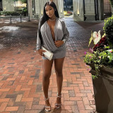 Autumn Outfit Sexy Fashion Deep V-Neck Long Sleeve Bodycon Dress
