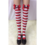 Sexy Christmas Bow Striped Long Stockings