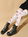 Halloween Socks Dark Red /Red Costume Accessories Knee-High Irregular Blood Socks Long Stockings