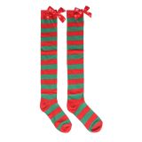 Sexy Christmas Socks Holiday Casual Bow Striped Christmas Long Stockings