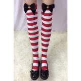 Sexy Christmas Bow Striped Long Stockings