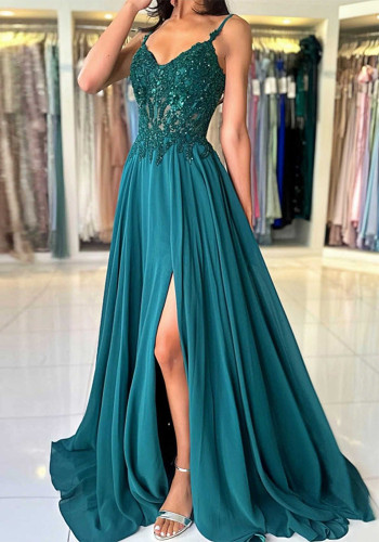 Elegant Plus Size Dress Women's Strappy Sexy Ball Gown Long Lace Dress（Processing time need 3-6 days）