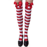 Sexy Christmas Bow Striped Long Stockings
