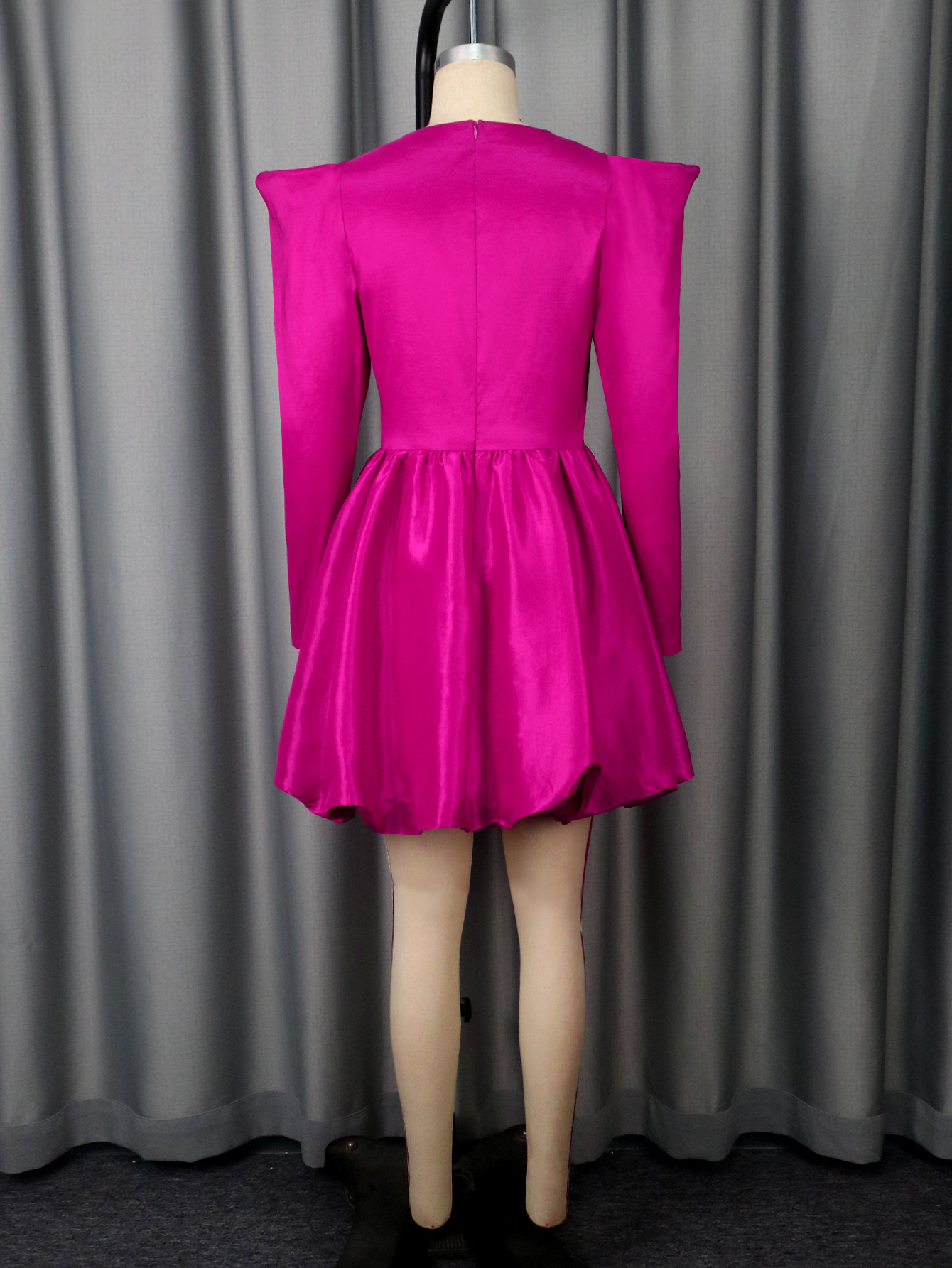 Fashion Square Neck Beaded Long Sleeve Party Dress Lantern Sleeve Slim Waist Puffy Ball Gown Evening Dress