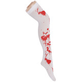 Halloween Socks Dark Red /Red Costume Accessories Knee-High Irregular Blood Socks Long Stockings