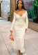 Women's Autumn Sexy Off Shoulder Fashion Long Sleeve Pleated Design Long Dress