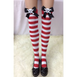 Sexy Christmas Bow Striped Long Stockings