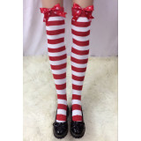 Sexy Christmas Bow Striped Long Stockings