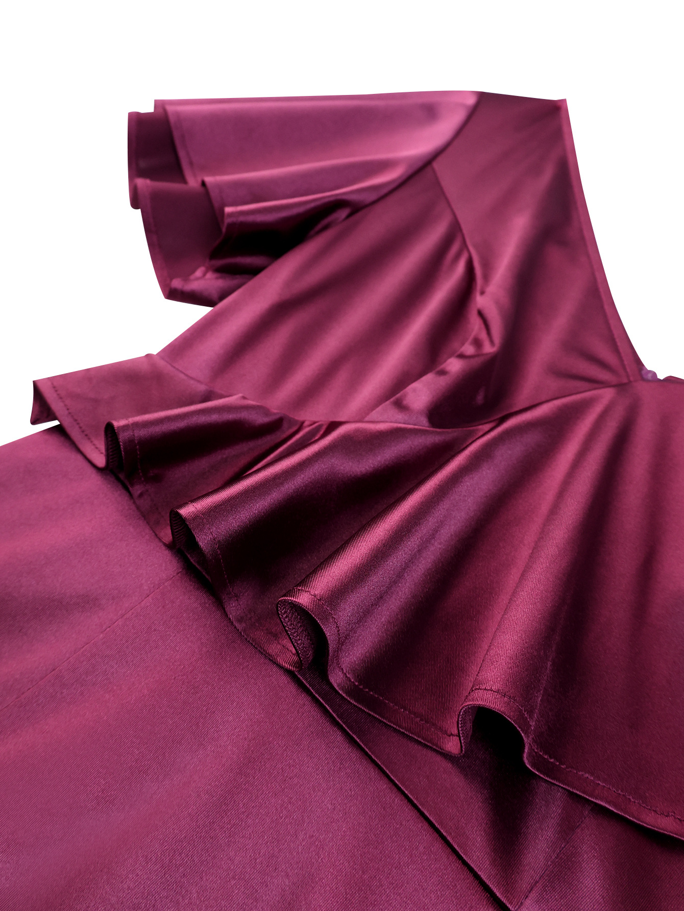 Sexy V-Neck Satin Party Dress Flounce Slim Fit Slit Bodycon Long Dress