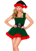 Sexy Christmas Costume Stage Outfit Women's Green Christmas Outfit New Year Cos Dress Sexy Christmas Costume Stage Outfit Women's Green Christmas Outfit New Year Cos Dress