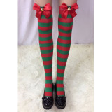 Sexy Christmas Socks Holiday Casual Bow Striped Christmas Long Stockings