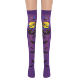 Purple Dark Castle Bat Socks Costume Party Long Stockings Halloween Stockings