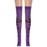 Purple Dark Castle Bat Socks Costume Party Long Stockings Halloween Stockings