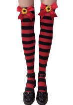 Sexy Christmas Bow Striped Long Stockings