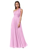 Evening Dress Long Slim Fit Bridesmaid Dress Wedding One-Shoulder Chiffon Ball Gown（Processing time need 3-6 days）