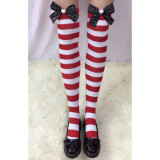 Sexy Christmas Bow Striped Long Stockings