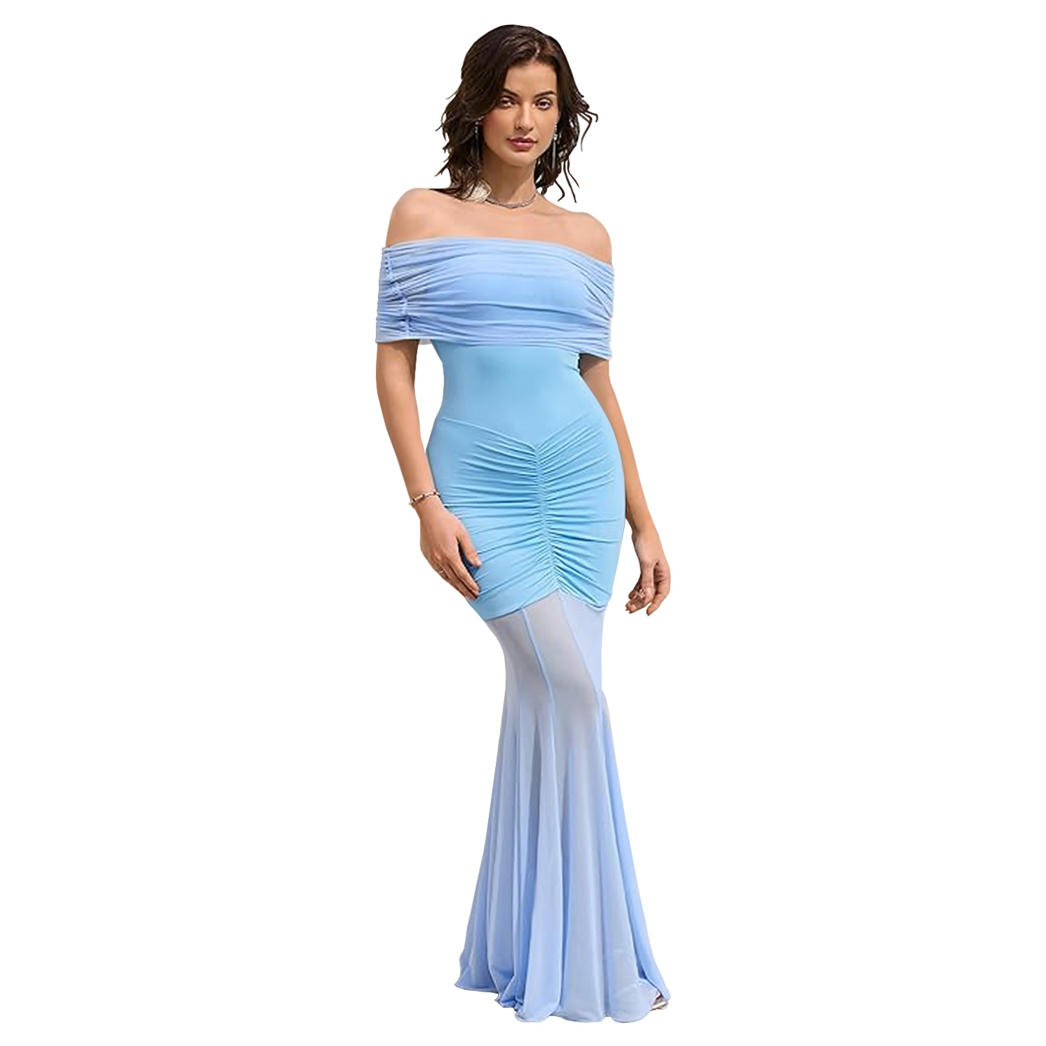 Women Sexy Off-Shoulder Mesh Holiday Dress Dress