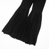 Women Fall Sexy See-Through Mesh Bell Bottom Pant