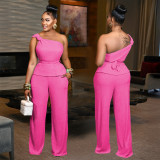 Women Solid Sleeveless Top and Pant Two-Piece Set