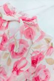 Women Elegant Holiday Print Long-Sleeved Pleated Dress