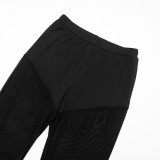 Women Fall Sexy See-Through Mesh Bell Bottom Pant