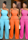 Women Solid Sleeveless Top and Pant Two-Piece Set