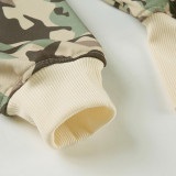 Women Casual Camouflage Long-Sleeved Hoodies and Pants Two-Piece Set