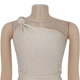 Women Solid Sleeveless Top and Pant Two-Piece Set