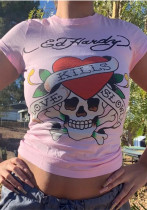 Short Printed T-Shirt Summer Women's Top Streetwear