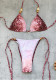 Women Printed Lace-Up Bikini Sexy Two-Piece Swimsuit