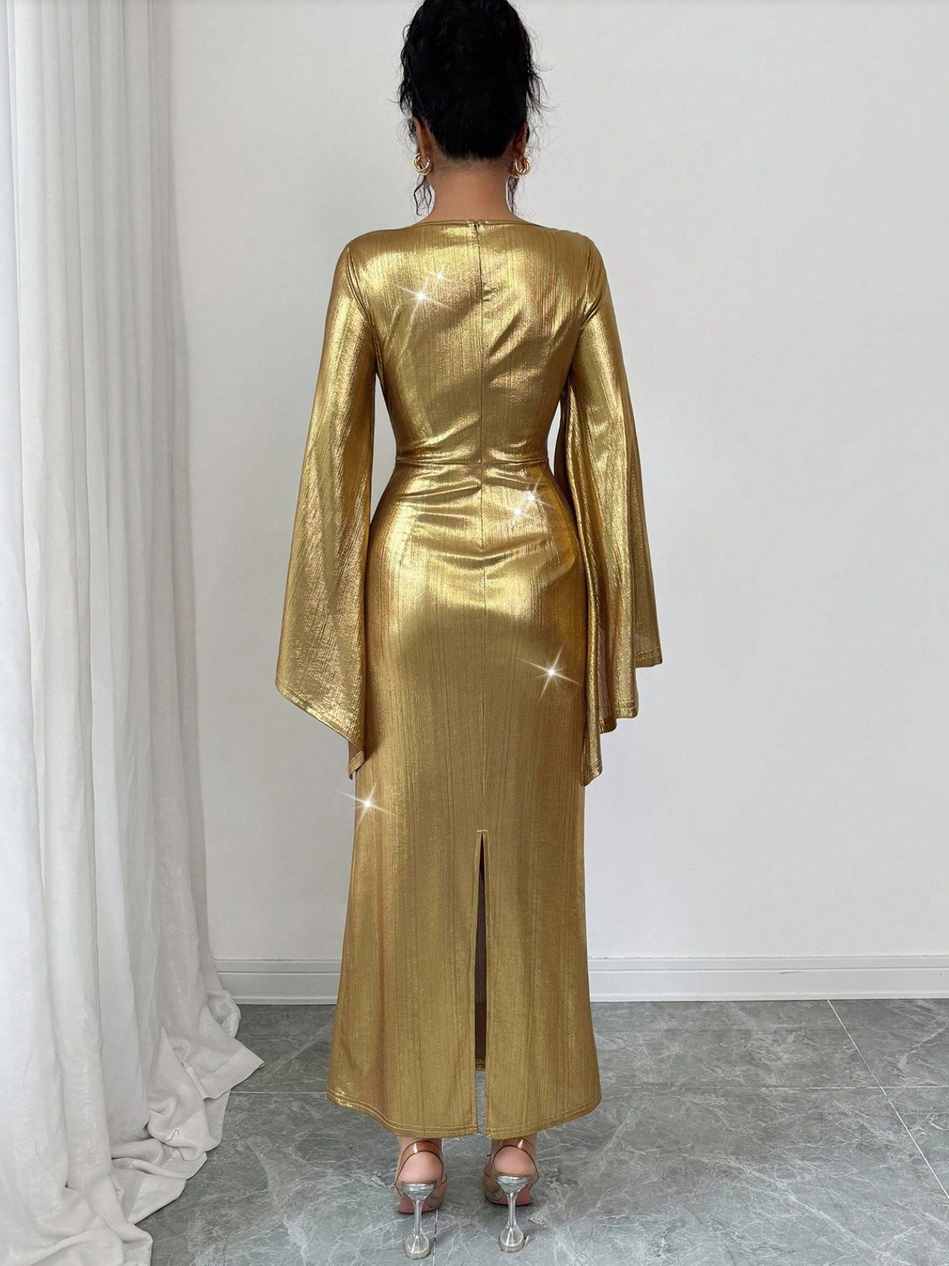 Women Sexy American Round Neck Maxi Dress