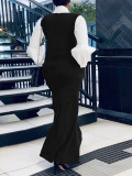 Plus-Size Women Solid Casual Suspender Skirt