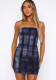 Women Printed Sexy Strapless Beach Bodycon Dress