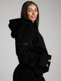 Women Fall/Winter Solid Hoodies with Eye Mask and Pants Two-Piece Set
