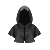 Halloween Black Grim Reaper Cape Halloween Costume Medieval Hooded Punk Witch Cosplay Cape