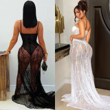 Women Sexy Strappy See-Through Dress