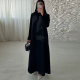 Spring Autumn Women's Color Block Loose Plus Size Long Dress