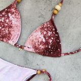 Women Printed Lace-Up Bikini Sexy Two-Piece Swimsuit