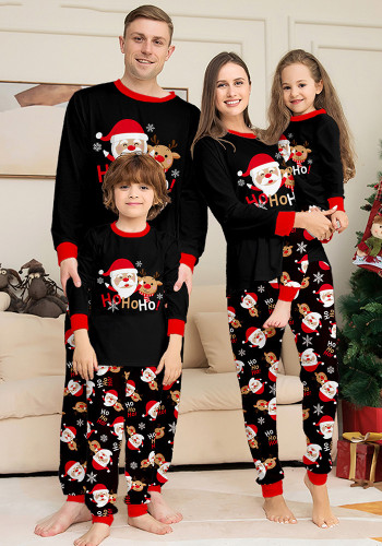 Christmas Family Outfits Santa Claus Print Pajamas Two-Piece Set