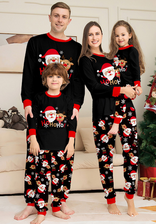 Christmas Family Outfits Santa Claus Print Pajamas Two-Piece Set