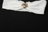 Summer Women's Sexy Strapless Top with Fitted Bodycon Skirt Two-Piece Set