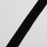 Women Slash Shoulder Dress with Sleeveless Diamonds Dresses