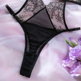 Sexy Push-Up See-Through Low Back Embroidered Patchwork Bodysuit for Women