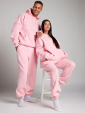 Women Fall/Winter Solid Hoodies with Eye Mask and Pants Two-Piece Set