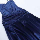 Women fall strappy slit sexy maxi dress