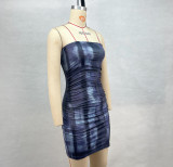 Women Printed Sexy Strapless Beach Bodycon Dress